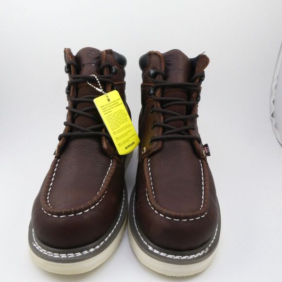 SUREWAY 6" Heavy Duty Soft Toe Full Grain Leather Work Boots Brown Men's US: 8.5 - Picture 4 of 8